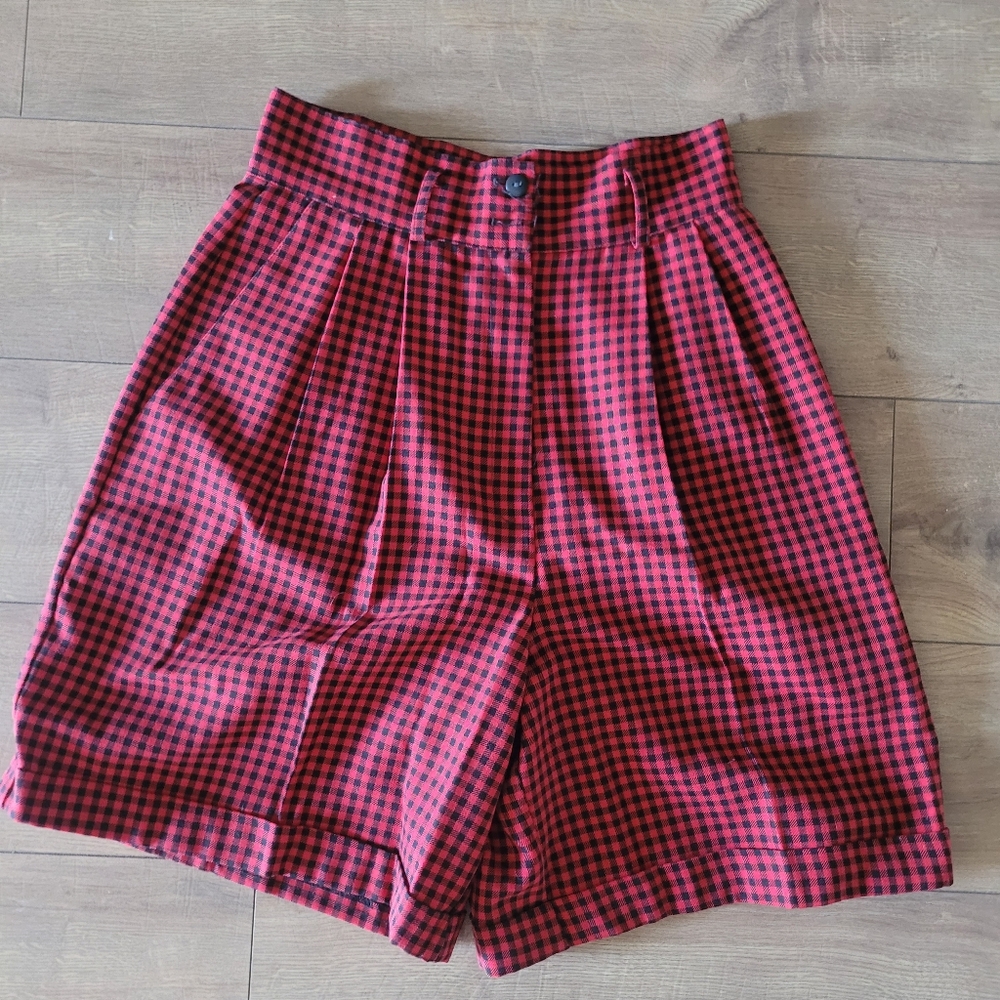 Smart Parts Checkerd High Waisted Vintage Shorts 7